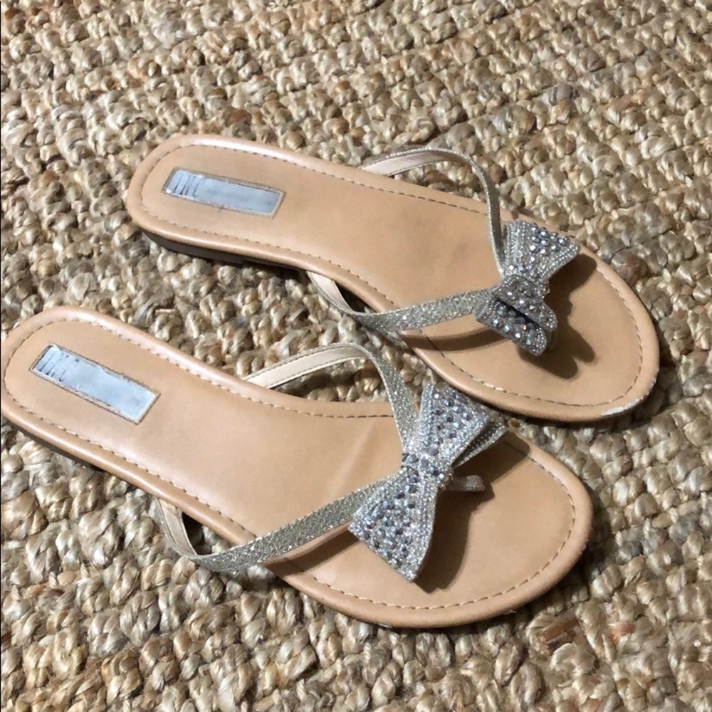 INC sparkly flip flops